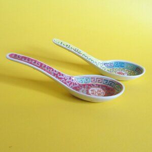 Asian vintage longevity Mun Shou spoon